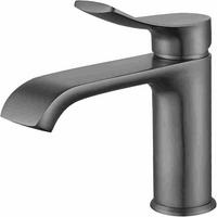 WASCHBECKENARMATUR für Warm- und Kaltwasser mit gebogenem Auslauf für Badezimmer - Schwarz, Metall (4/10/12cm)