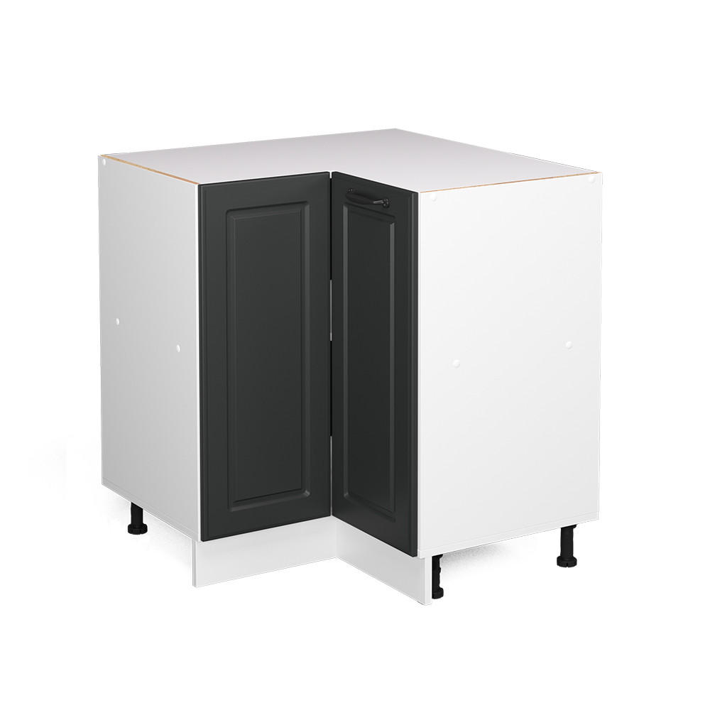 ECKUNTERSCHRANK R-Line Anthrazit Landhaus 75.6 cm ohne AP - Dunkelgrau/Anthrazit, Holzwerkstoff (75.6/81.6/46cm) - Vicco