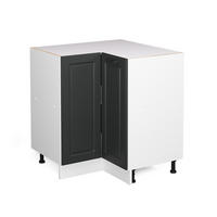 ECKUNTERSCHRANK R-Line Anthrazit Landhaus 75.6 cm ohne AP - Dunkelgrau/Anthrazit, Holzwerkstoff (75.6/81.6/46cm) - Vicco