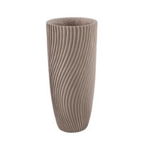 VASE Lianna Beige 22/22/50cm - Beige, Stein (50cm) - PTMD Collection
