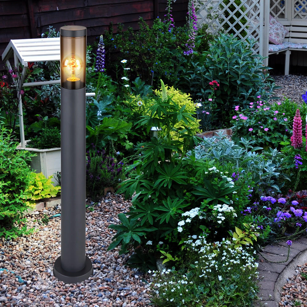 LED STEHLEUCHTE Edelstahl Anthrazit - Anthrazit, Kunststoff/Metall (7.6/80/7.6cm) - Globo Lighting