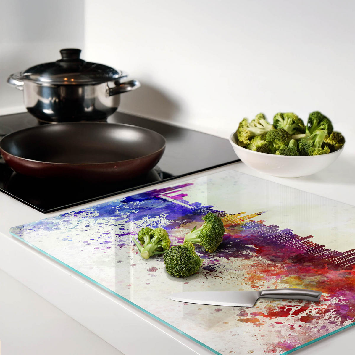 GLASPLATTE 60x52 cm Chicago - Multicolor, Glas (60/0.4/52cm) - TULUP