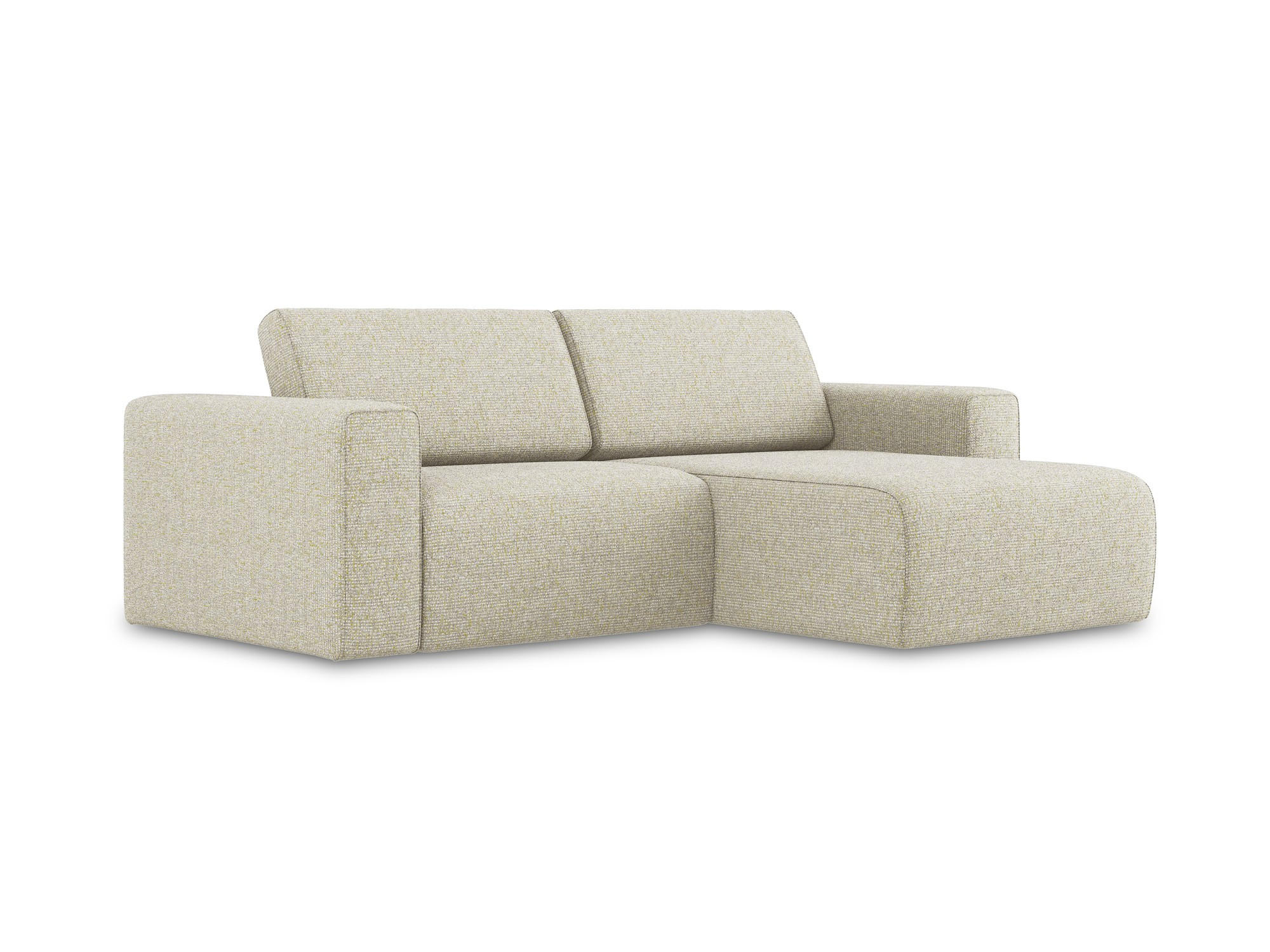 ECKSOFA Rechts Strukturstoff Stoff Beige - Beige/Creme, Kunststoff/Textil (224/167cm) - Makamii