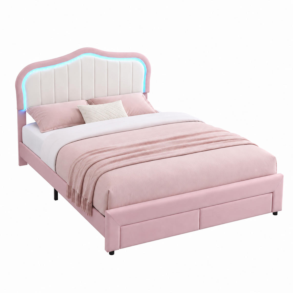 KINDERBETT 140/200 cm Rosa - Pink, Textil