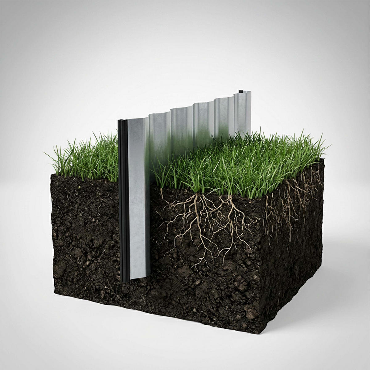 RASENKANTE Silber Grau Metall verzinkt 16x500 cm - Silberfarben, Metall (500/16/0.1cm) - Relaxdays