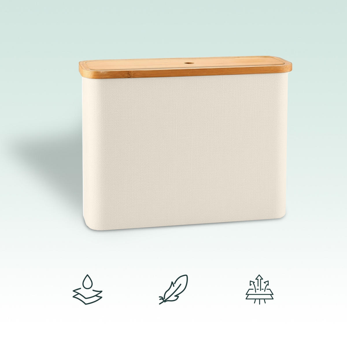 TOILETTENPAPIER-AUFBEWAHRUNG - Beige, Holz/Textil (45/34.5/15cm) - Relaxdays