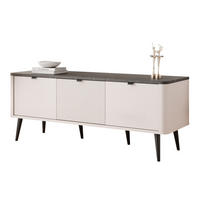 TV-LOWBOARD NAVANI stehend, 130 cm Kaschmir/Grau - Schwarz/Grau, Holzwerkstoff/Metall (130/52/40cm) - Idohome