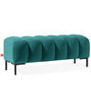 SITZHOCKER Polsterhocker PECCO, Veloursstoff - Dunkelgrün/Schwarz, Holz/Textil (120/50/50cm) - KONSIMO®