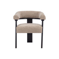 STUHL - 64 cm x 60 cm - Stoff - Schwarz, Taupe - LIVELIA - Ecru, Textil (64/78/60cm) - Vente-Unique