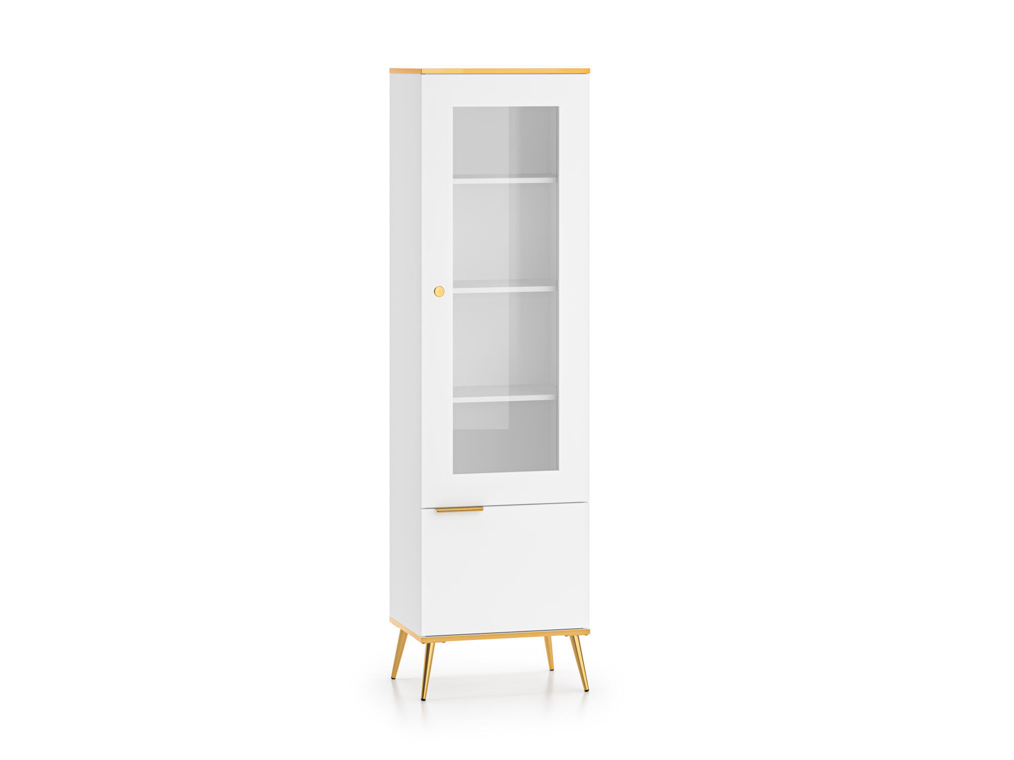 VITRINE VITERBO Weiß 55x40x195 cm - Weiß, Holzwerkstoff (55/195/40cm) - FURNLUX