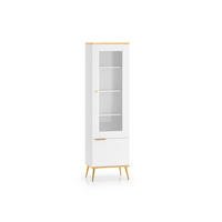 VITRINE VITERBO Weiß 55x40x195 cm - Weiß, Holzwerkstoff (55/195/40cm) - FURNLUX