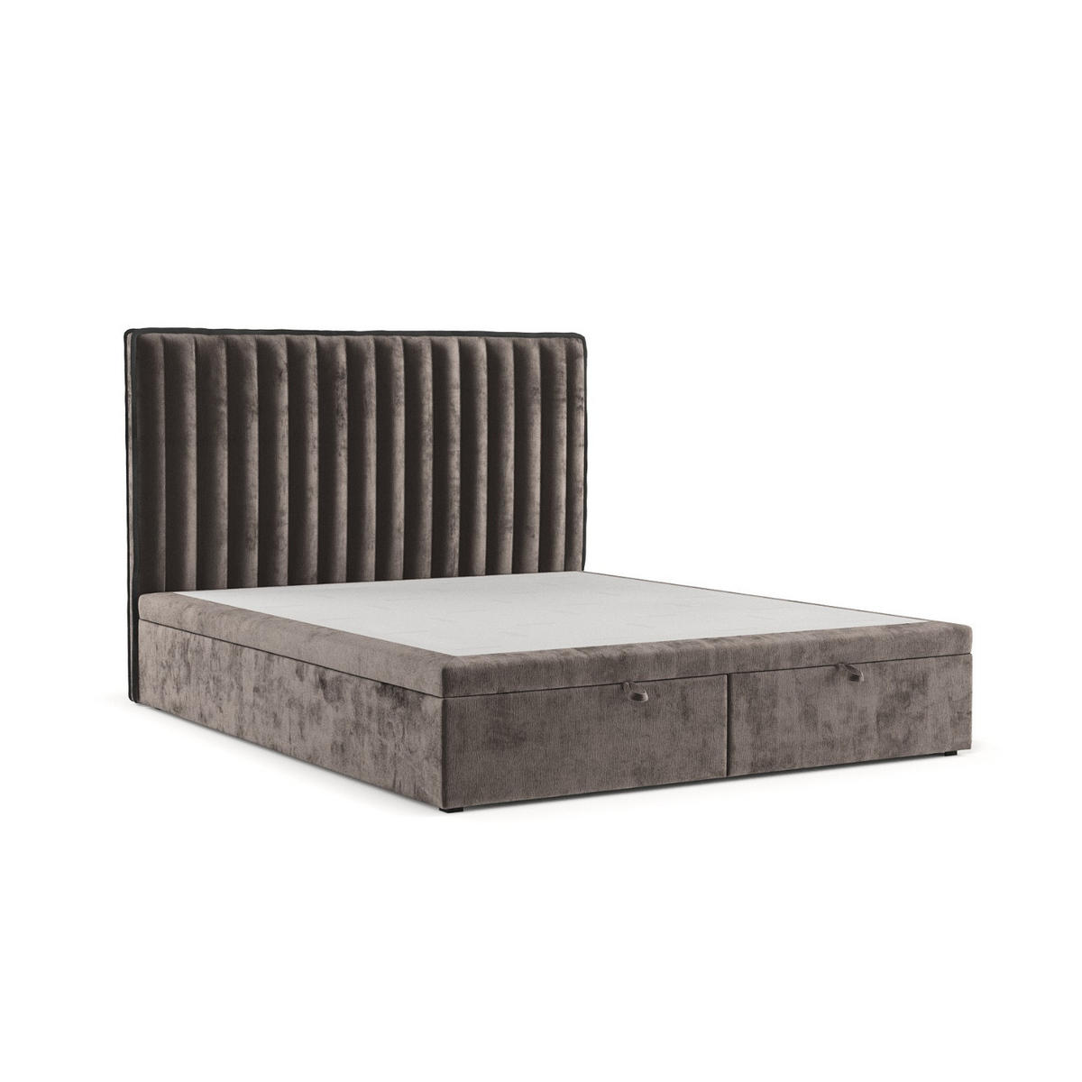 POLSTERBETT Keva mit Stauraum 200/200 cm Braun im Lotta Stoff - Schwarz/Braun, Holz/Holzwerkstoff (200/200cm) - AltaBeds
