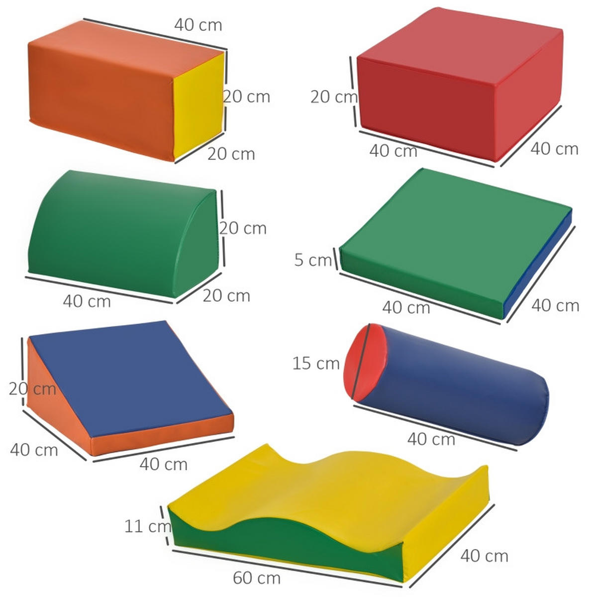 KONSTRUKTIONSSPIELZEUG Bausteine - Multicolor, Leder (40/11/60cm) - Korfee