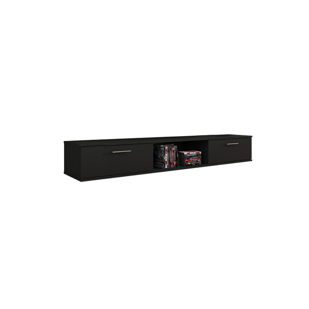 Feldmann-Wohnen Lowboard Schwarz 176x26x40 cm