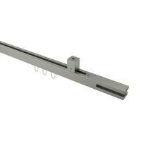 GARDINENSTANGE INNENLAUF Quadline Diapo 180 cm, 1-läufig, 20x20 mm Satin-Silber - Silberfarben, Metall (180cm) - INTERDECO