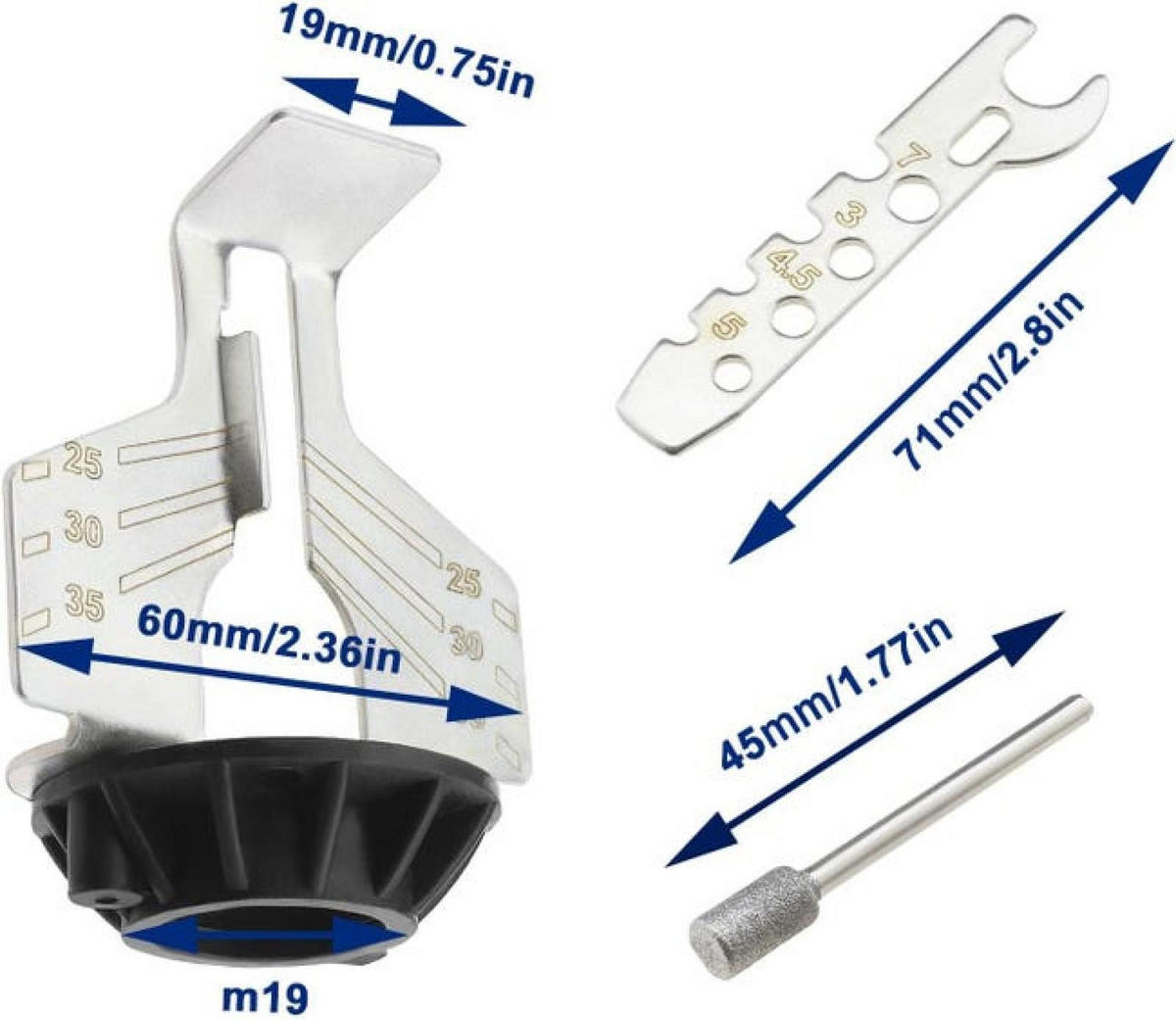 SCHLEIFKOPF – 5-teiliges Set - Schwarz, Metall (4/6/6.6cm) - DCA