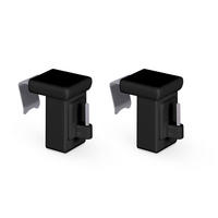 KLEMMTRÄGER für Vitragestangen 2er Pack - Schwarz, Kunststoff (2/4/4cm) - Bestlivings