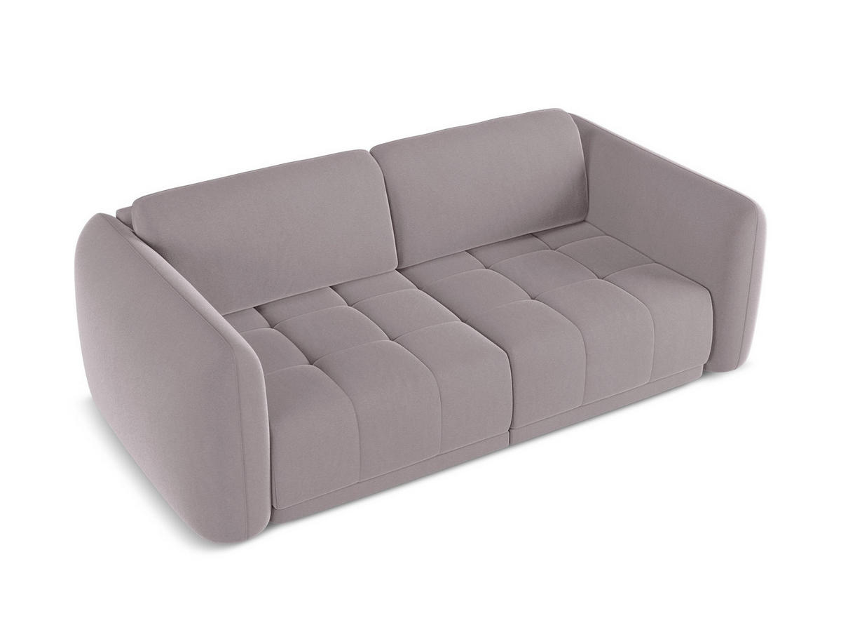 3-SITZER SOFA Samt Stoff Violett - Lila/Flieder, Kunststoff/Textil (210/74/105cm) - Makamii