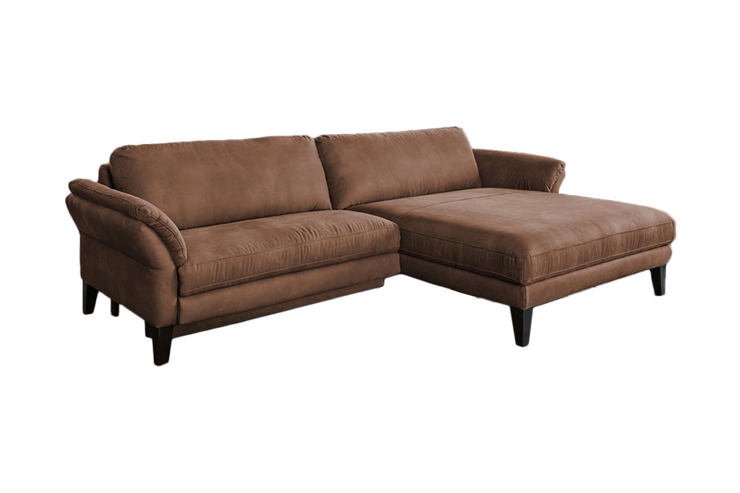 ECKSOFA MIT MOTORISCHER RELAXFUNKTION MALTA Braun Webstoff - Dunkelbraun/Schwarz, Buchenholz/Textil (302/175cm) - KAWOLA