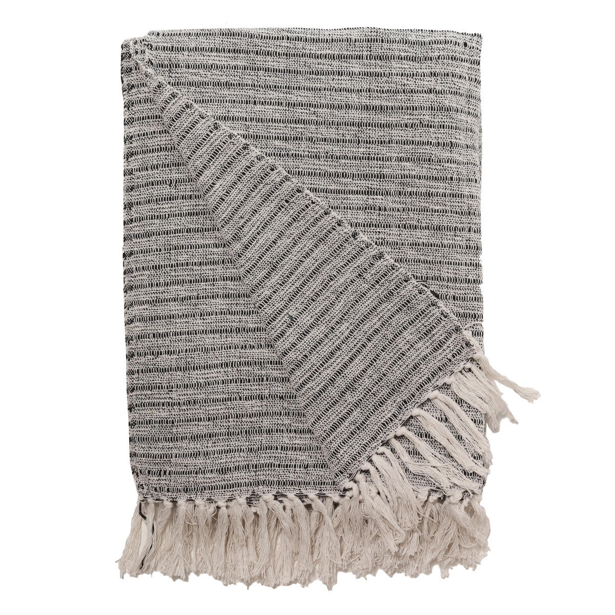 DECKE Linien 130x180 cm, 100% Baumwolle, Grau - Grau, Textil (180/180cm) - Au Maison