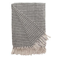 DECKE Linien 130x180 cm, 100% Baumwolle, Grau - Grau, Textil (180/180cm) - Au Maison