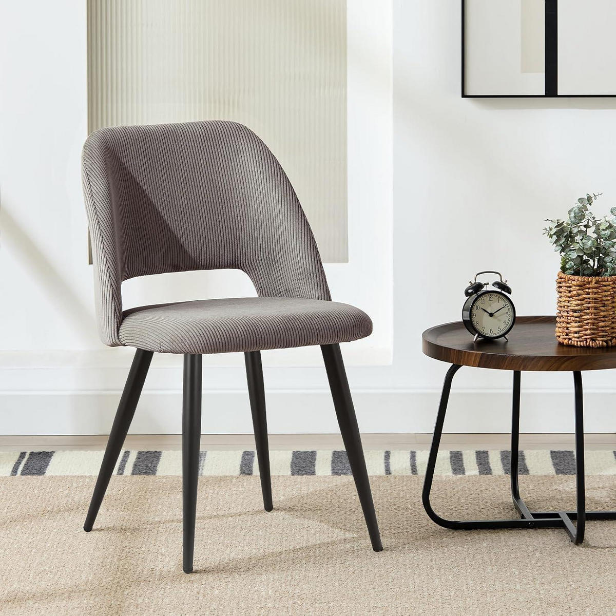 ESSZIMMERSTÜHLE 2er Set Kordsamt Braun - Braun, Textil (48/80/45cm)