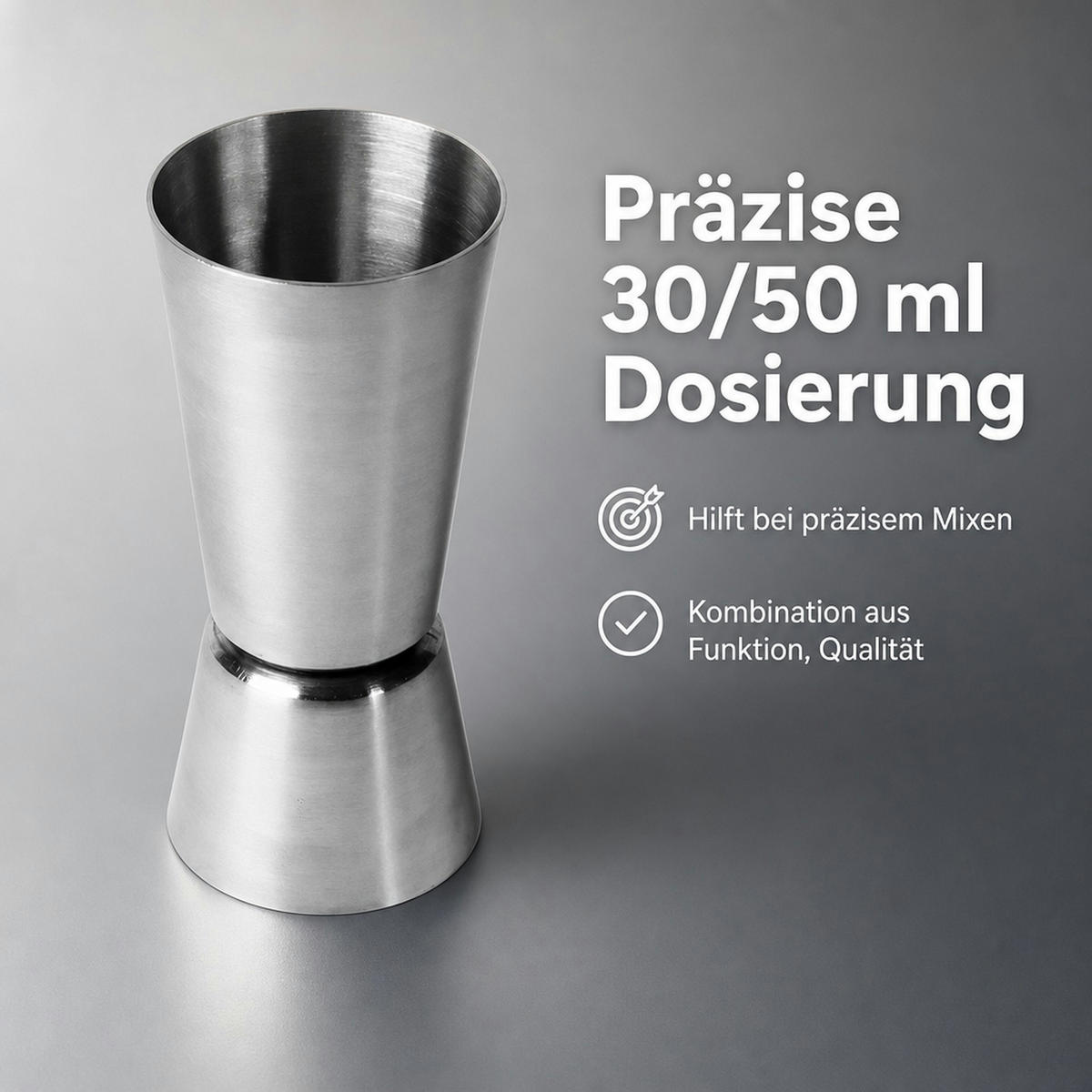 JIGGER - Edelstahlfarben, Metall (4.2/8.8/4.2cm) - ich-zapfe
