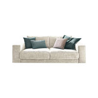 SOFA 2-SITZER MADELINE Cremeweiß Cord - Creme/Schwarz, Kunststoff/Textil (230/85/127cm) - KAWOLA