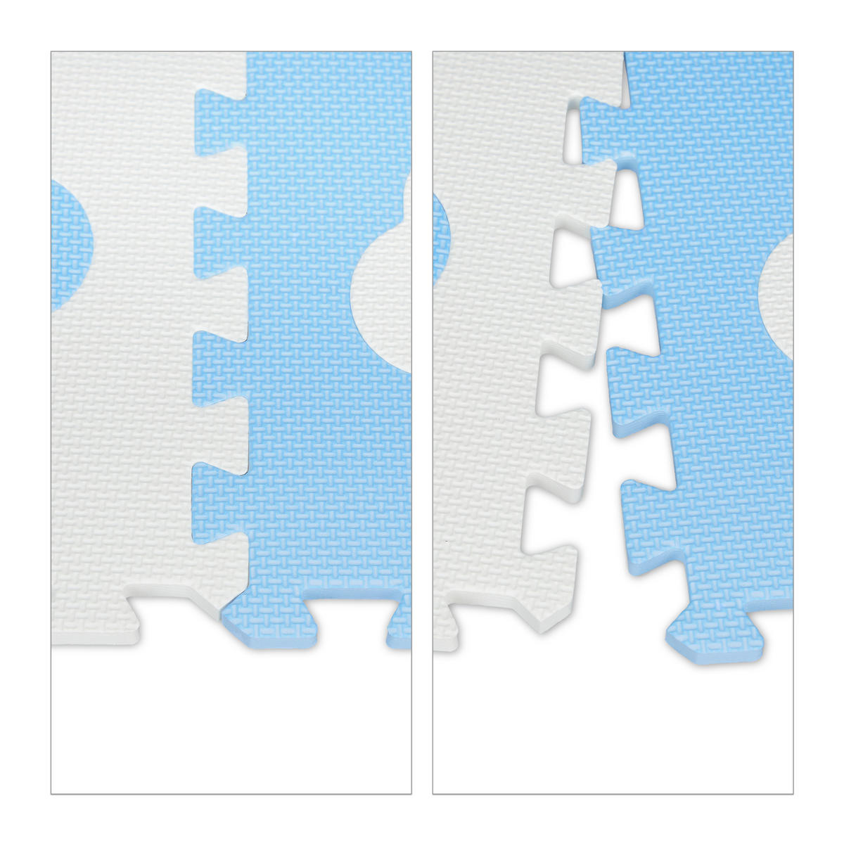 PUZZLEMATTE - Blau/Weiß, Kunststoff (31.5/31.5cm) - Relaxdays
