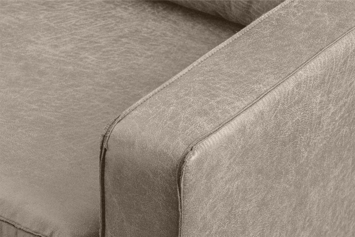 1,5-SITZER-SESSEL INVIA mit Armlehnen vintage, Lederoptik-Stoff, Hellgrau - Hellgrau/Schwarz, Textil (116/87/98cm) - KONSIMO®
