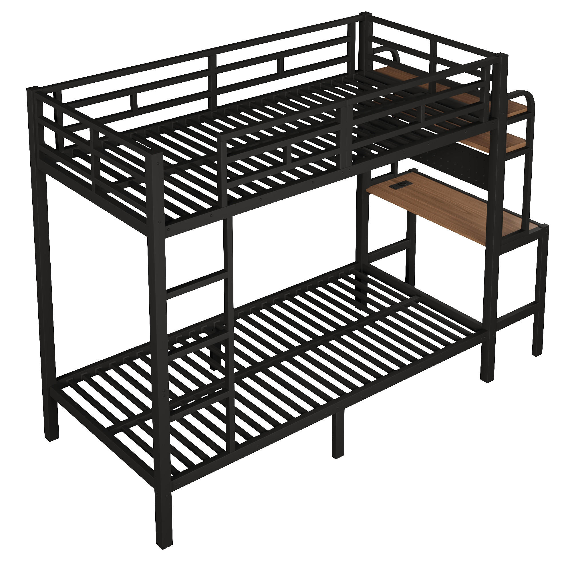 ETAGENBETT 90/200 cm DE-33134 mit LED Schwarz - Schwarz, Metall (90/200cm) - ComfortXL