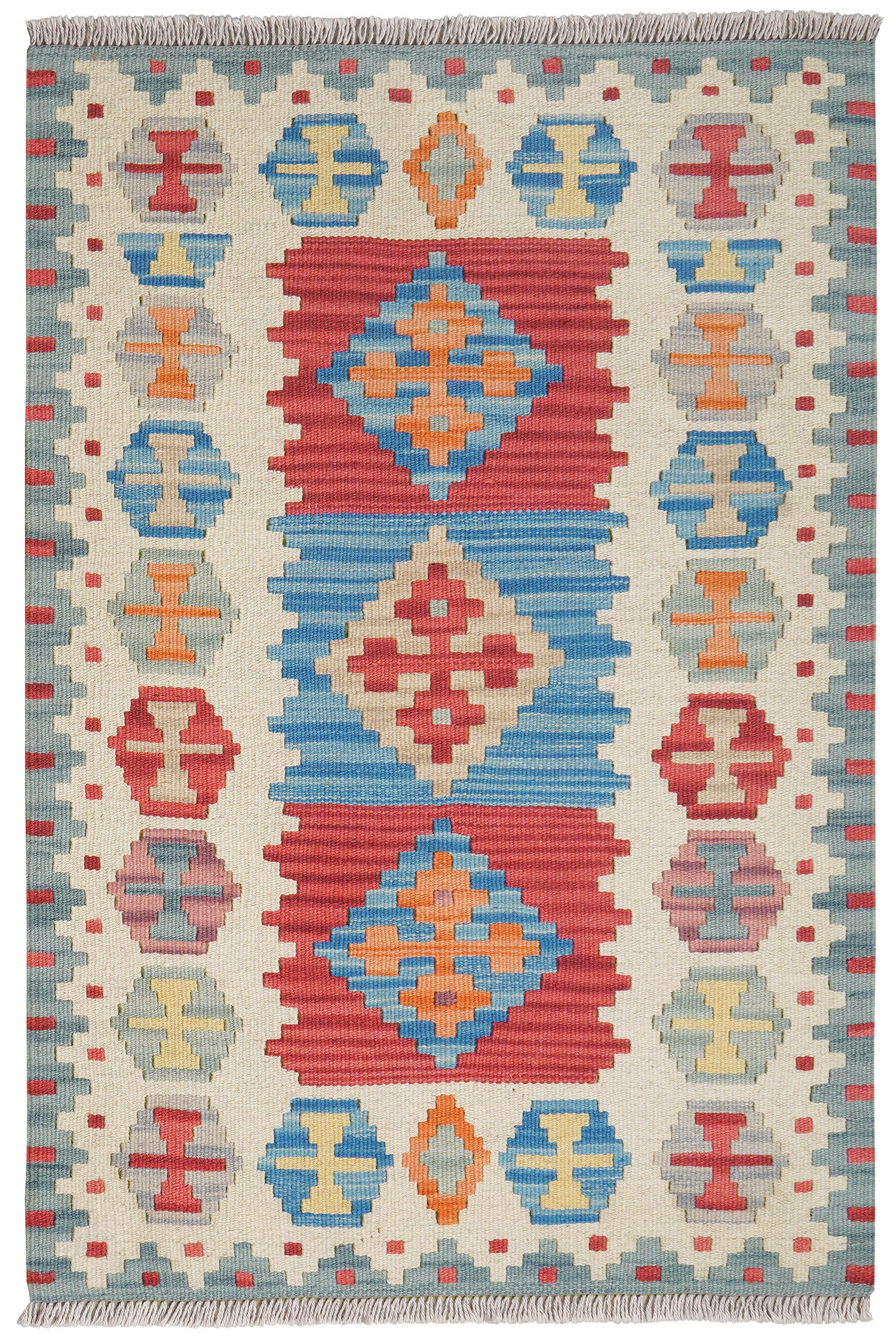 HANDWEBTEPPICH Gashgai Kelim Bunt 123/81 cm Schurwolle - Multicolor, Textil (81/123cm) - Looma