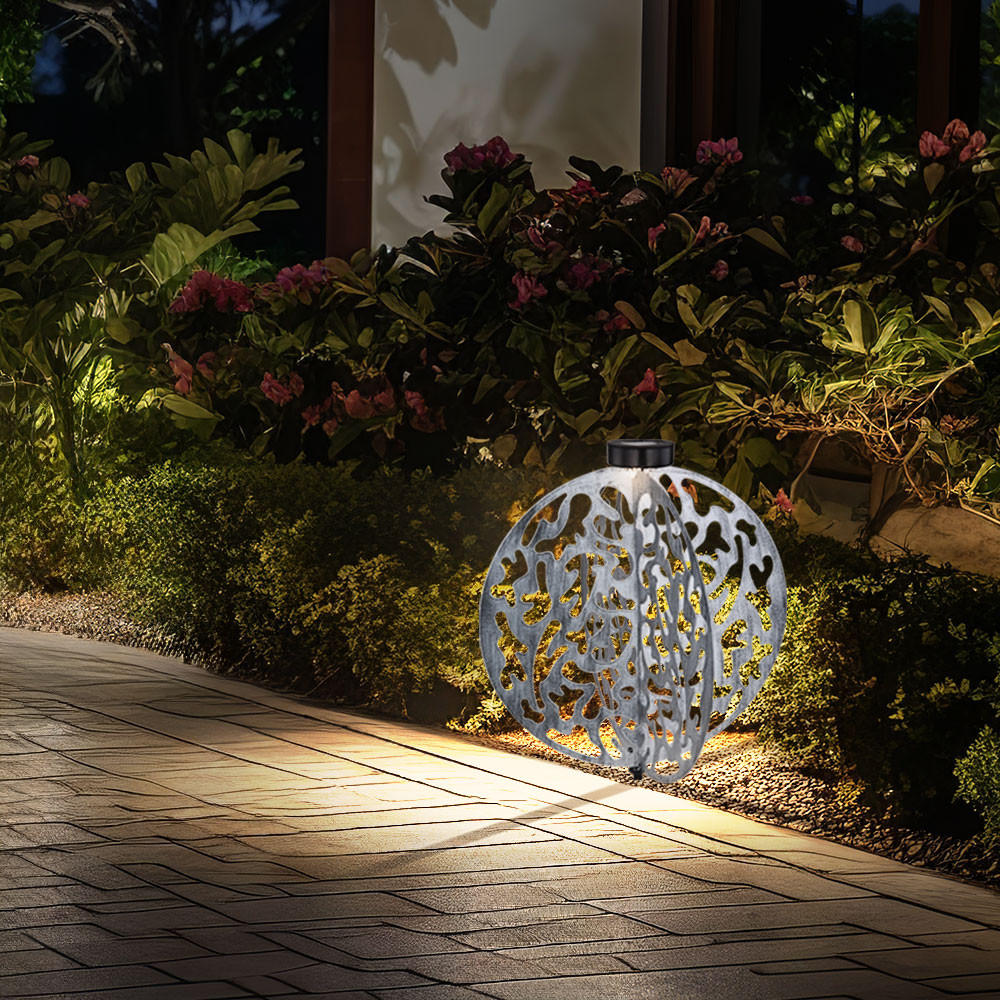 LED AUSSENLEUCHTE Metall Silber - Silberfarben, Metall (40/40/51cm) - Globo Lighting