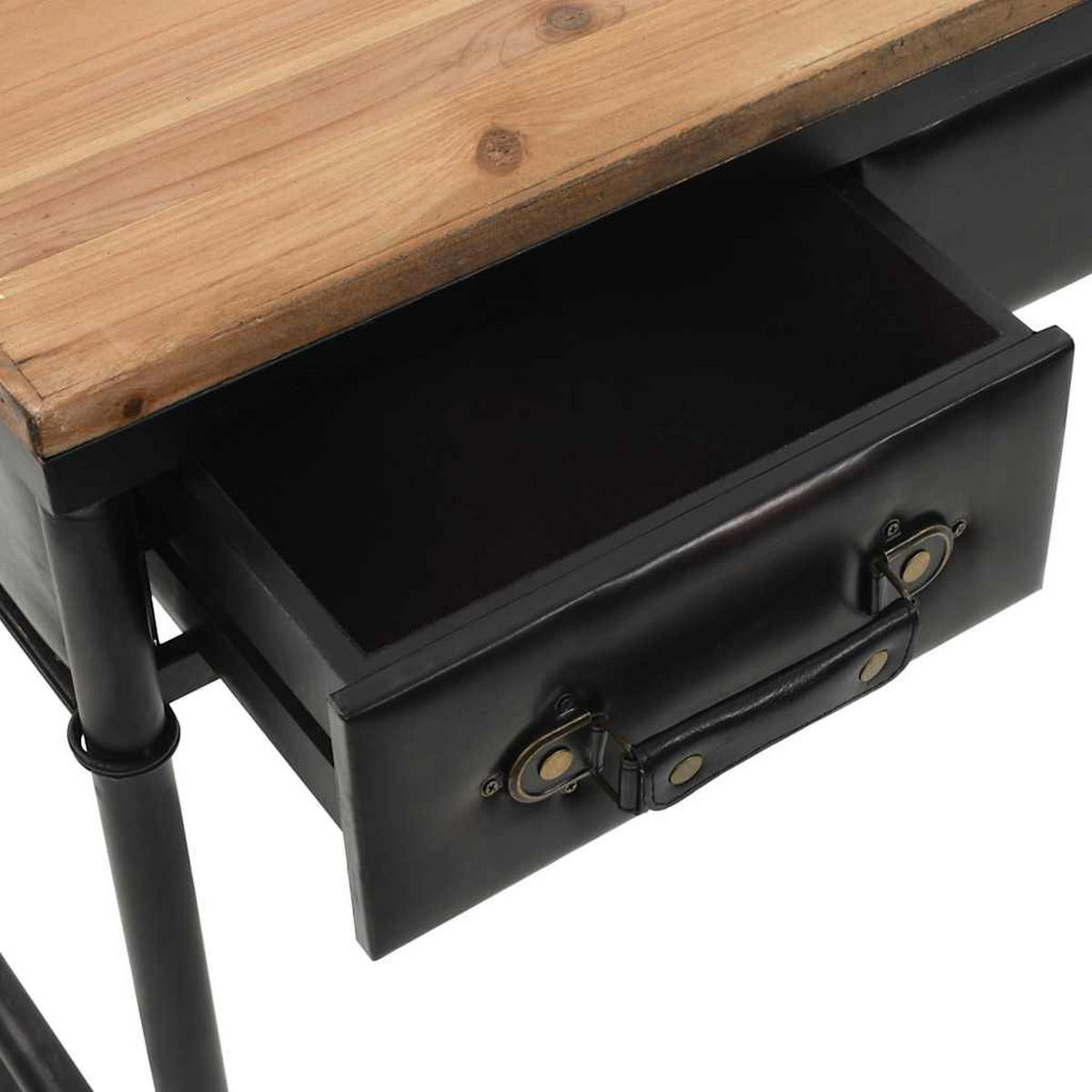 KONSOLENTISCH Mdf Und Tannenholz 100/33,5/80 Cm - Multicolor/Schwarz, Holzwerkstoff/Metall (100/33.5/80cm) - vidaXL