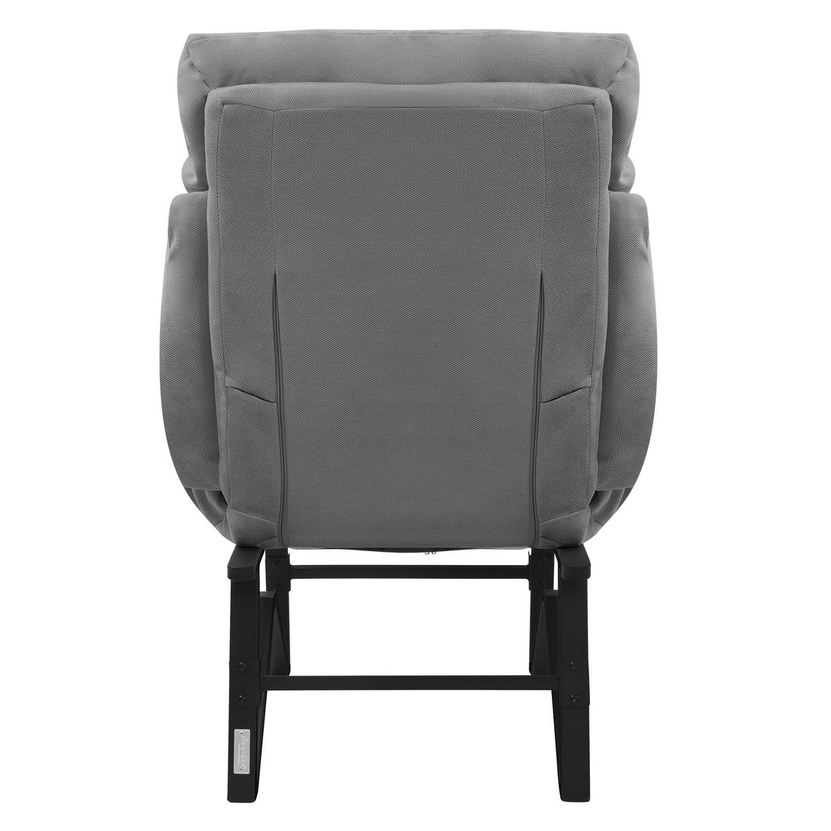 RELAXSESSEL Grau Leinenbezug verstellbar mit Armlehnen und Fußablage - Schwarz/Grau, Textil/Metall (85/102/82cm) - ML-DESIGN