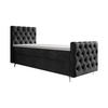 BOXBETT CHESTER PLUS P mit Matratze H3, Bonell und Topper 100x200 Monolith 97 - Dunkelgrau, Textil (100/200cm) - Bedante