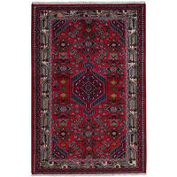 TEPPICH Assadabad Rot 154/103 cm Schurwolle - Rot, Textil (103/154cm) - Looma
