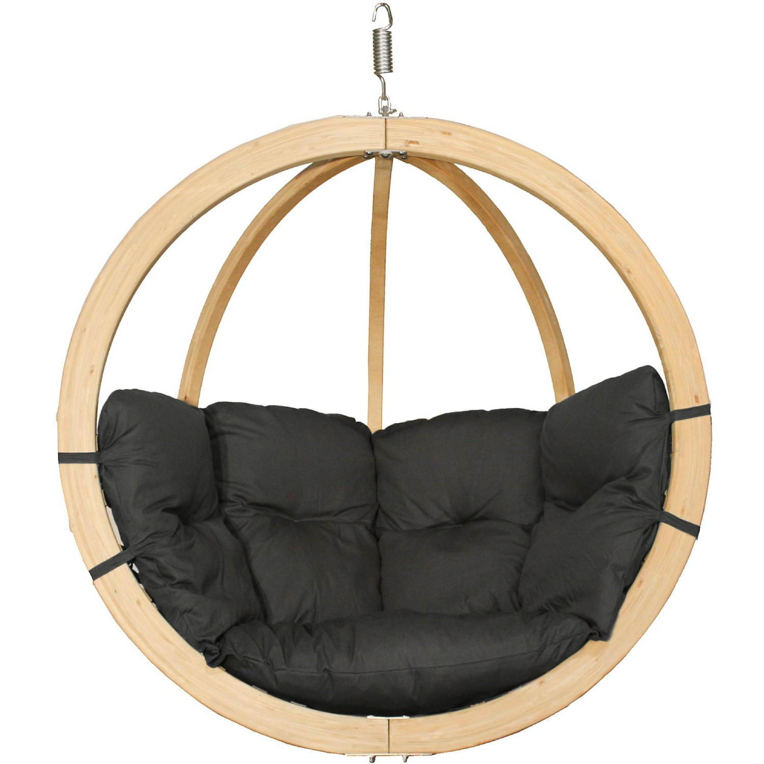 HÄNGESESSEL HIGLO ,Dunkelgrau - Dunkelgrau, Holz/Textil (120/82/120cm) - KONSIMO®