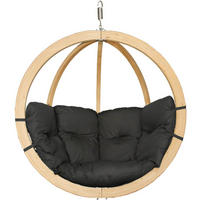 HÄNGESESSEL HIGLO ,Dunkelgrau - Dunkelgrau, Holz/Textil (120/82/120cm) - KONSIMO®