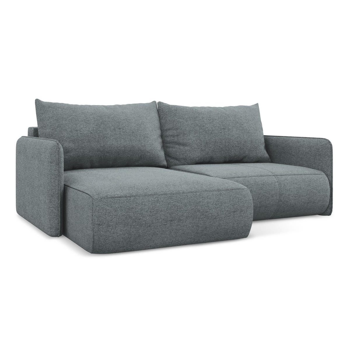 ECKSOFA mit Schlaffunktion Chenille Stoff Blau - Blau/Blaugrau, Kunststoff/Textil (148/207cm) - LaMiaSofa