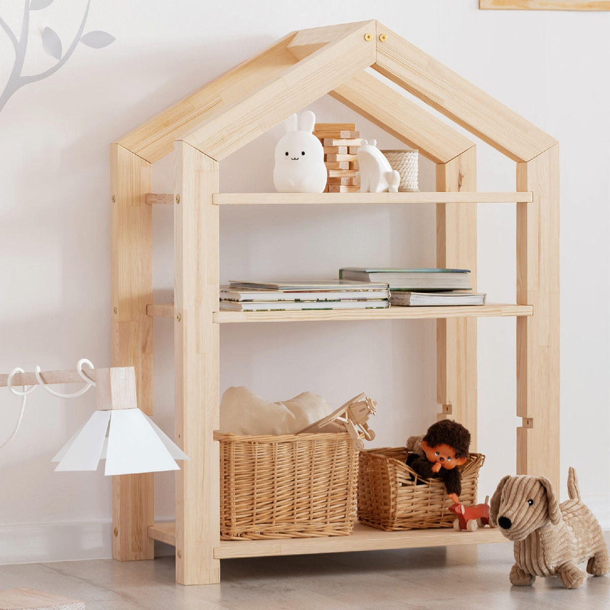 KNIHOVNA Leslie Přírodní dřevo - hnědá, dřevo (73/95/40cm) - Petits-meubles