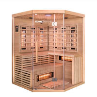 INFRAROTKABINE mit Vollspektrumstrahler SAHARA XXL - 150 x 150 cm für 4 Personen - Braun, Holz (150/200/150cm) - Home Deluxe