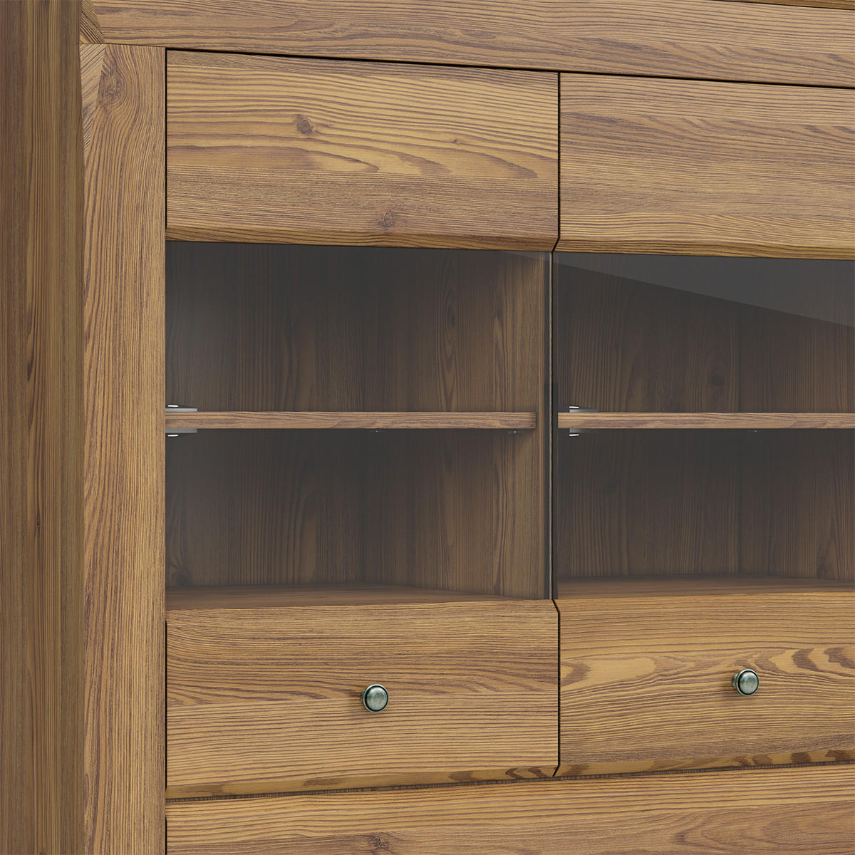 VITRÍNA Raya Dřevo - hnědá, kompozitní dřevo (102/150/47cm) - Petits-meubles