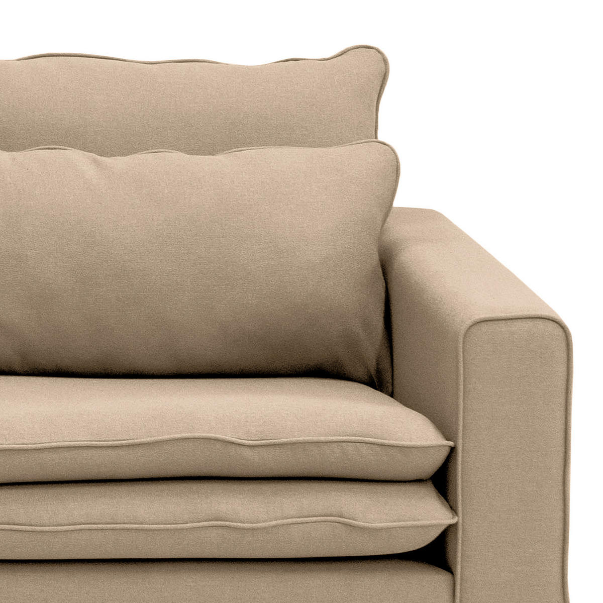 2,5-SITZER SOFA mit Husse - Webstoff - Hellbraun, Textil (180/82/104cm) - home24