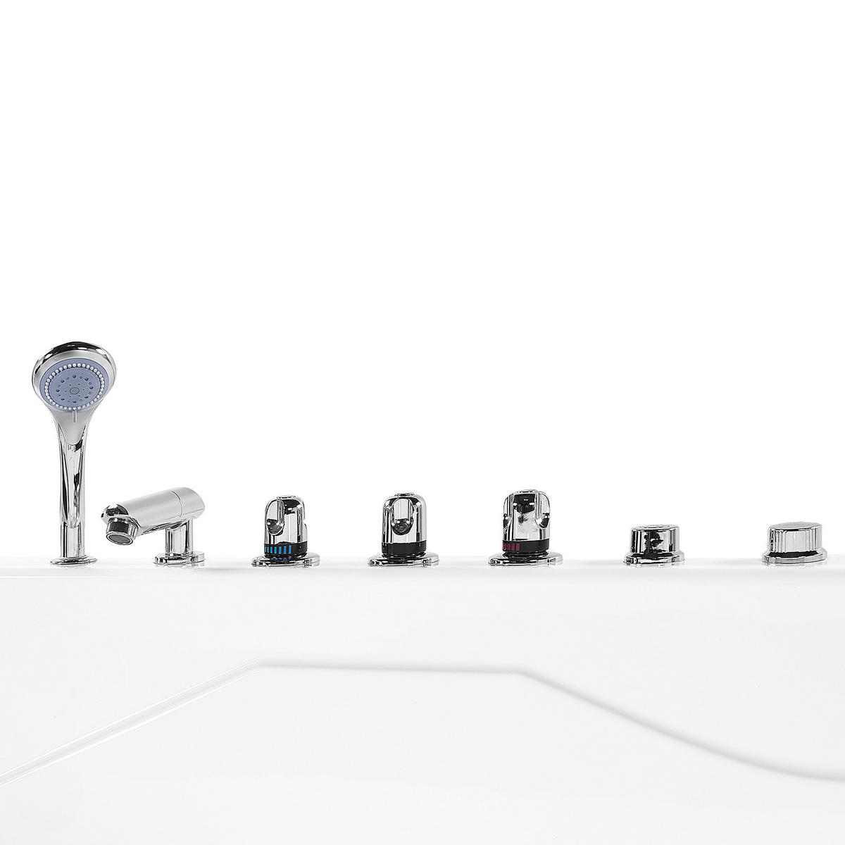 WHIRLPOOL-BADEWANNE mit LED 120x180x70 cm weiß Calama - Weiß, Kunststoff (120/70/180cm) - Beliani