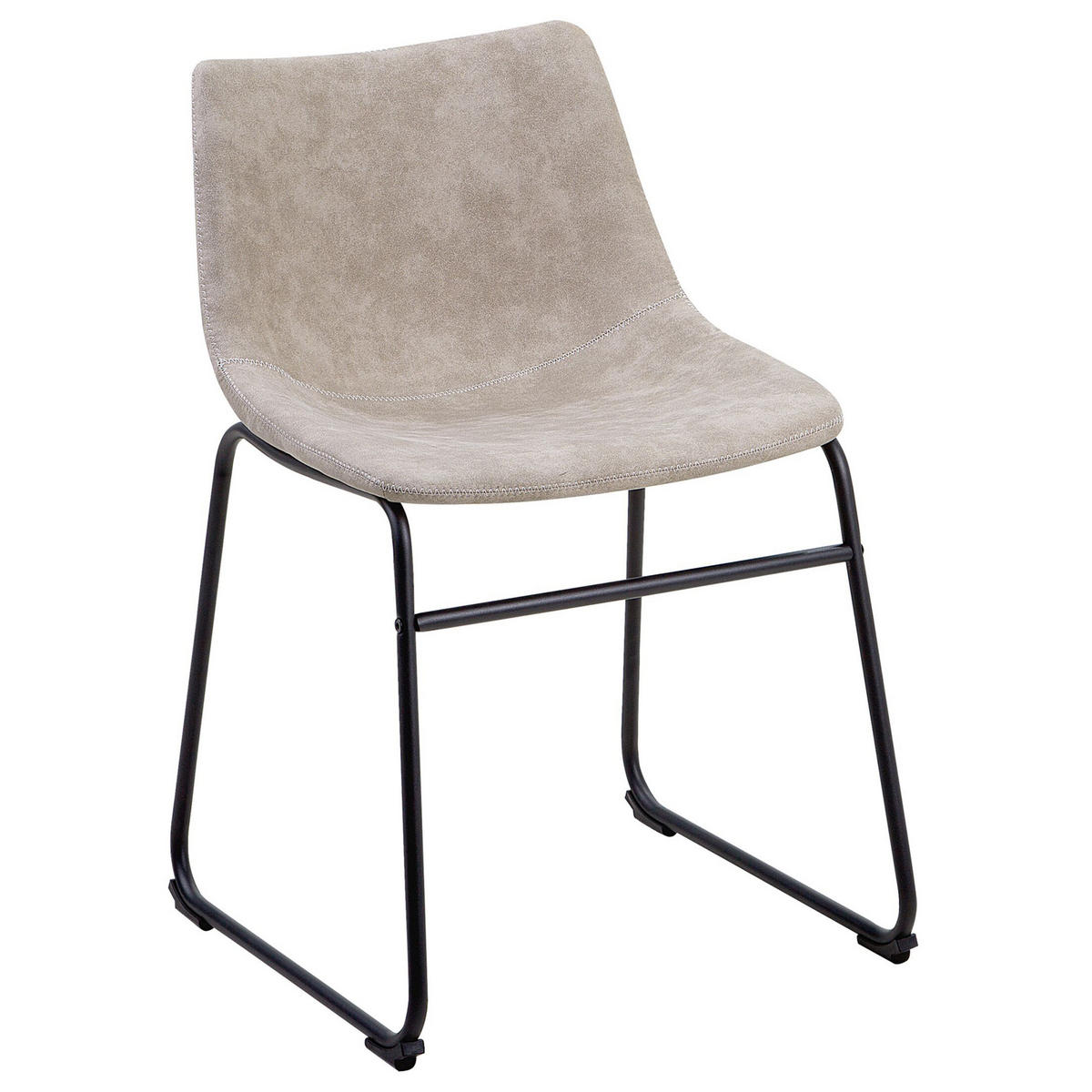 ESSZIMMERSTUHL 2er-Set Polsterbezug Beige Batavia - Beige, Textil/Metall (45/74/44cm) - Beliani