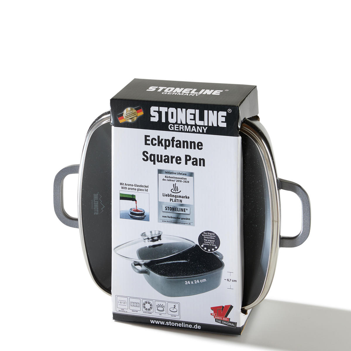 ECKPFANNE - Grau, Metall (35.5/24/6.7cm) - Stoneline