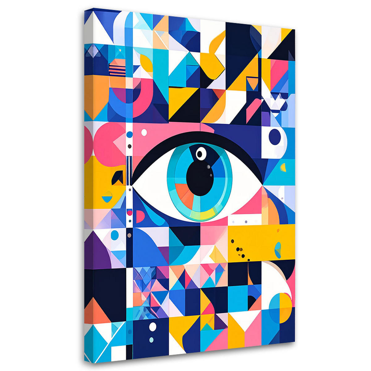 LEINWANDBILD Minimalistisches Auge im Bauhaus-Stil 40x60cm - Multicolor, Textil (40/60cm) - Feeby