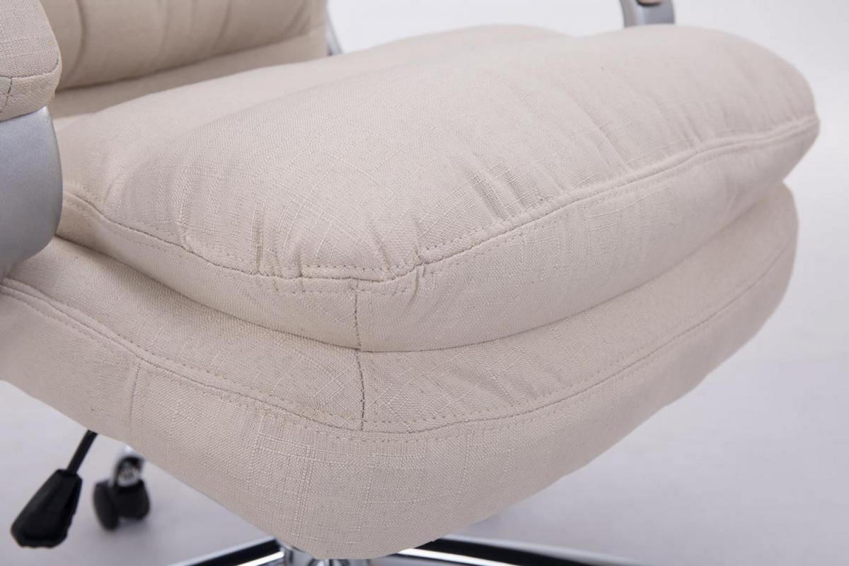 CHEFSESSEL Stoff creme - Chromfarben/Creme, Textil/Metall (68/116/77cm) - CLP