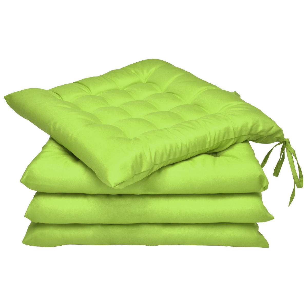 STUHLKISSEN Lea 40/40/5 cm Apfelgrün 4tlg - Hellgrün, Textil (40/40cm) - Beautissu 